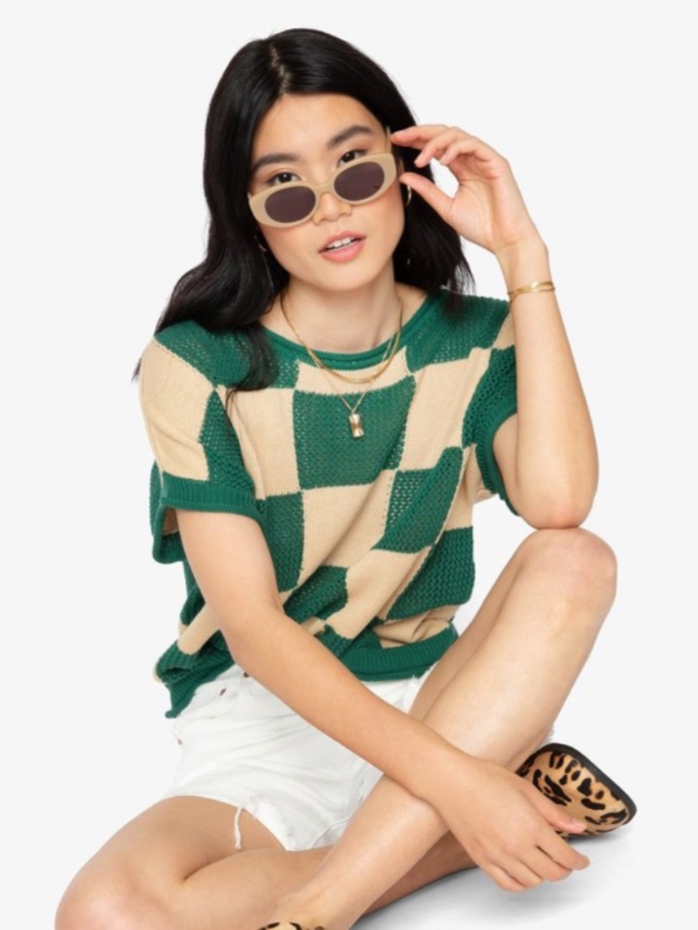 Callahan maxey top in checkered fern